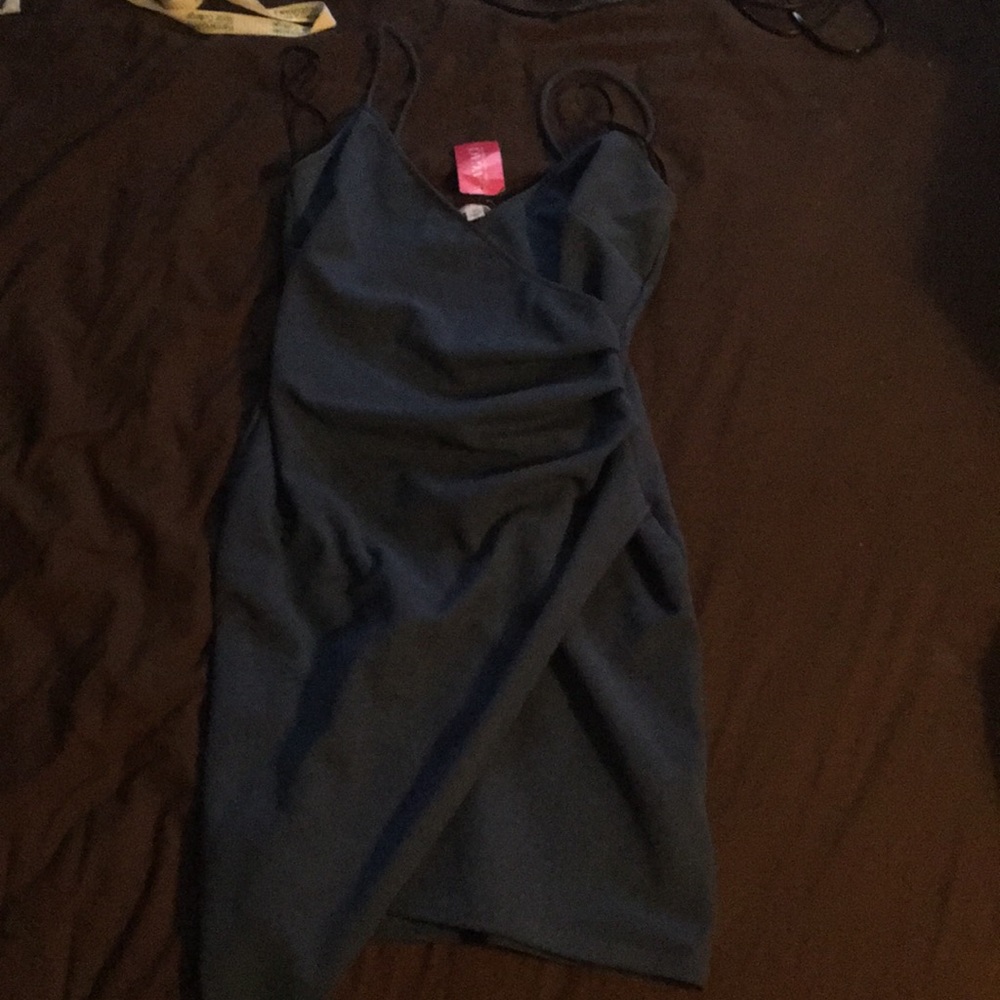 A blue spaghetti dress